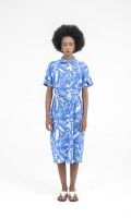 SIXDO Shirtwaist Raw Midi Dress